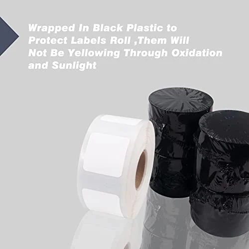 L LIKED 10 Rolls Compatible with DYMO 30332 Square Labels 1" x 1" Multipurpose Replacement Labels for LW 450, 450 Turbo, 4XL (750 Labels/Roll) (10 Rolls) - Image 4