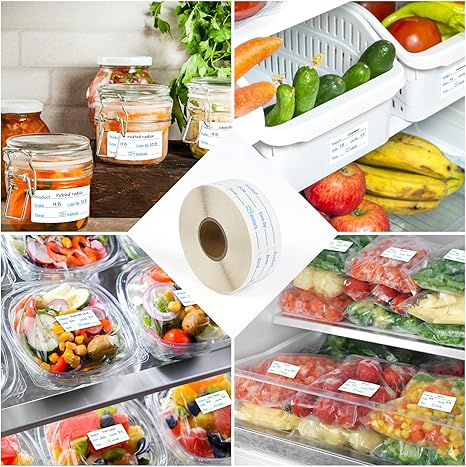 L LIKED 1x2 Inch Blue Dissolvable Food Labels - 500 Stickers,Fast Dissolving in 30 Seconds, Easy to Write On, No Residue,Dissolvable Labels for Food Containers, Storage Bins, Jars & Freezer - Image 6