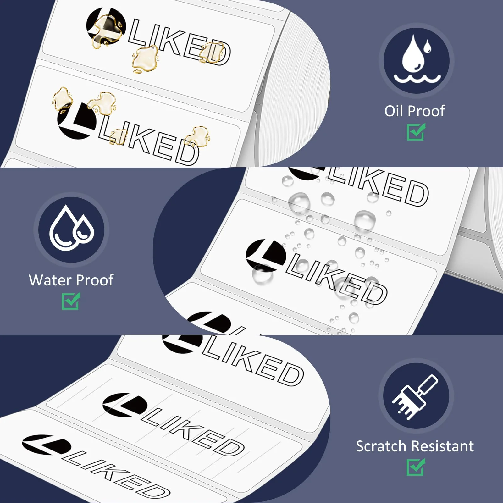 L LIKED 2.25" x 4" , 2.25" x 0.75",  2.25" x 1.25" Direct Thermal Label for Block, Permanent Adhesive Shipping Postage Labels & Compatible with Rollo, Zebra and Other Desktop Printers - Image 4