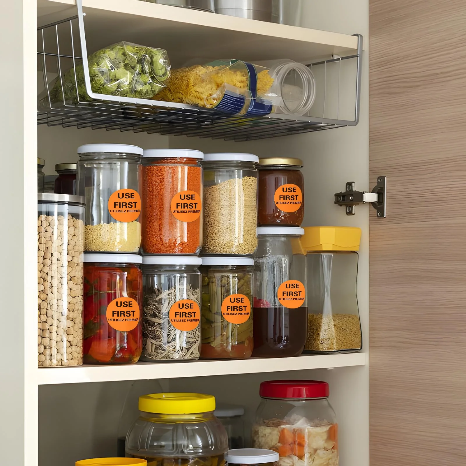 L LIKED 2000 Pcs Use First Circle Stickers 1.5 Inch Round Inventory Control Labels for Restaurant  Food Service 4 Rolls (Orange) - Image 5