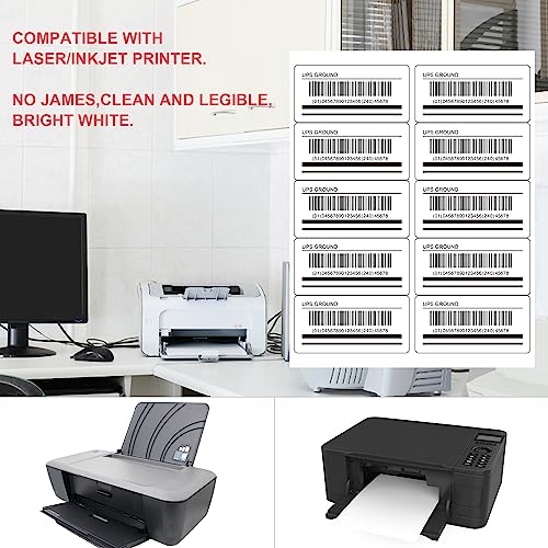 L LIKED Printable White Sticker Labels 2 x 4 Inches Mailing Labels, Laser/Inkjet Printing - Matte, 10 per Sheets - Image 5