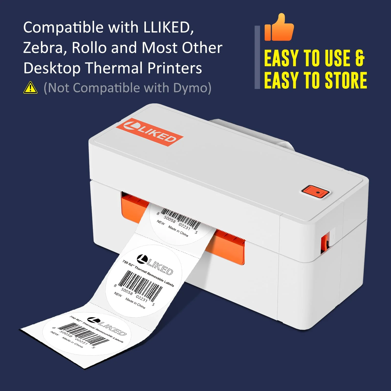L LIKED 2"x2"  2"x1" Direct Square & 2" circle Thermal Labels  for Block, Permanent Adhesive Barcode Adress Labels & Compatible with Rollo, Zebra and Other Desktop Printers - Image 6