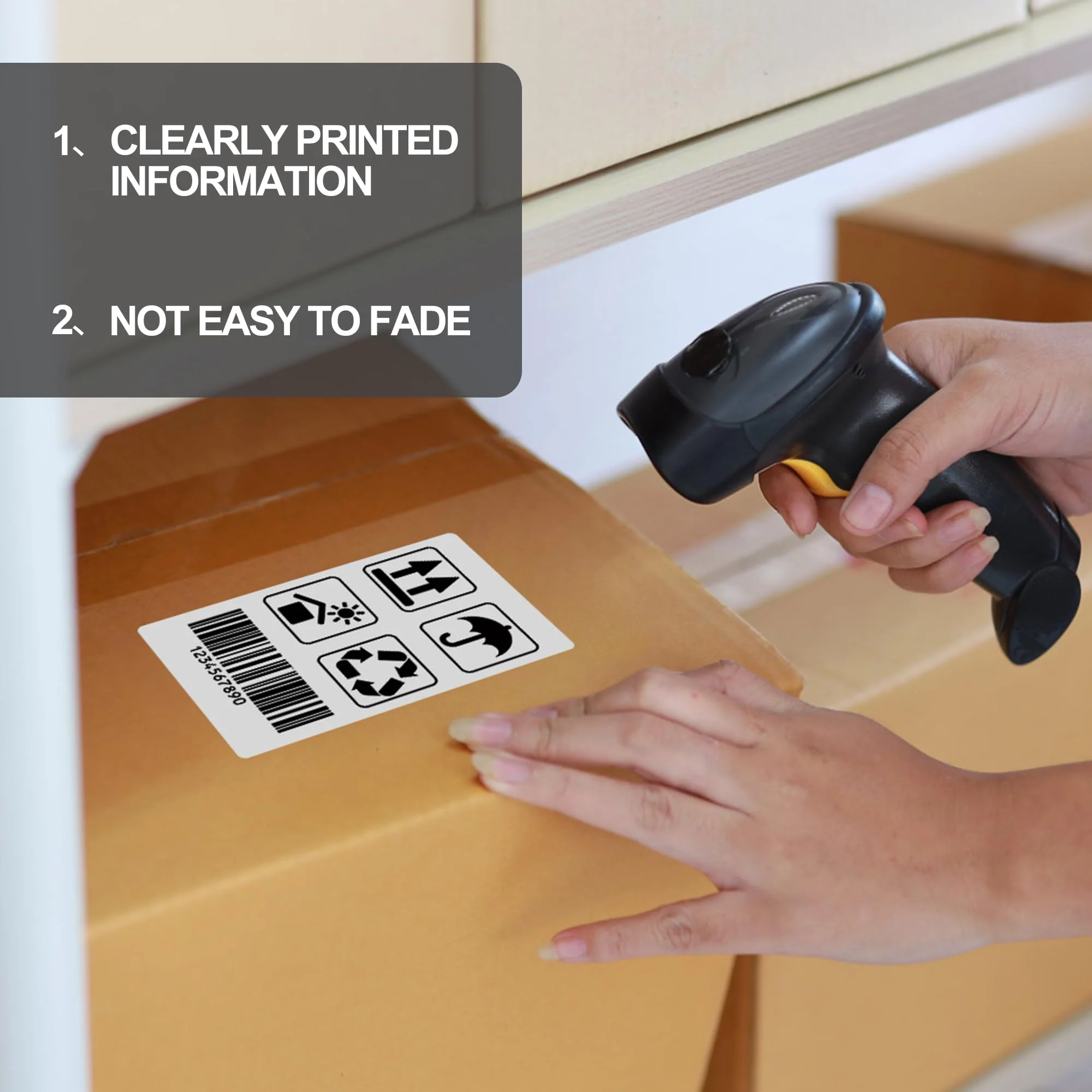 L LIKED 3" x 5" Direct Thermal Labels, 500 Fanfold Thermal Printer Shipping Labels for Small and Microenterprise, Compatible with Zebra & Rollo Printers, Perforated Line, White - Image 7