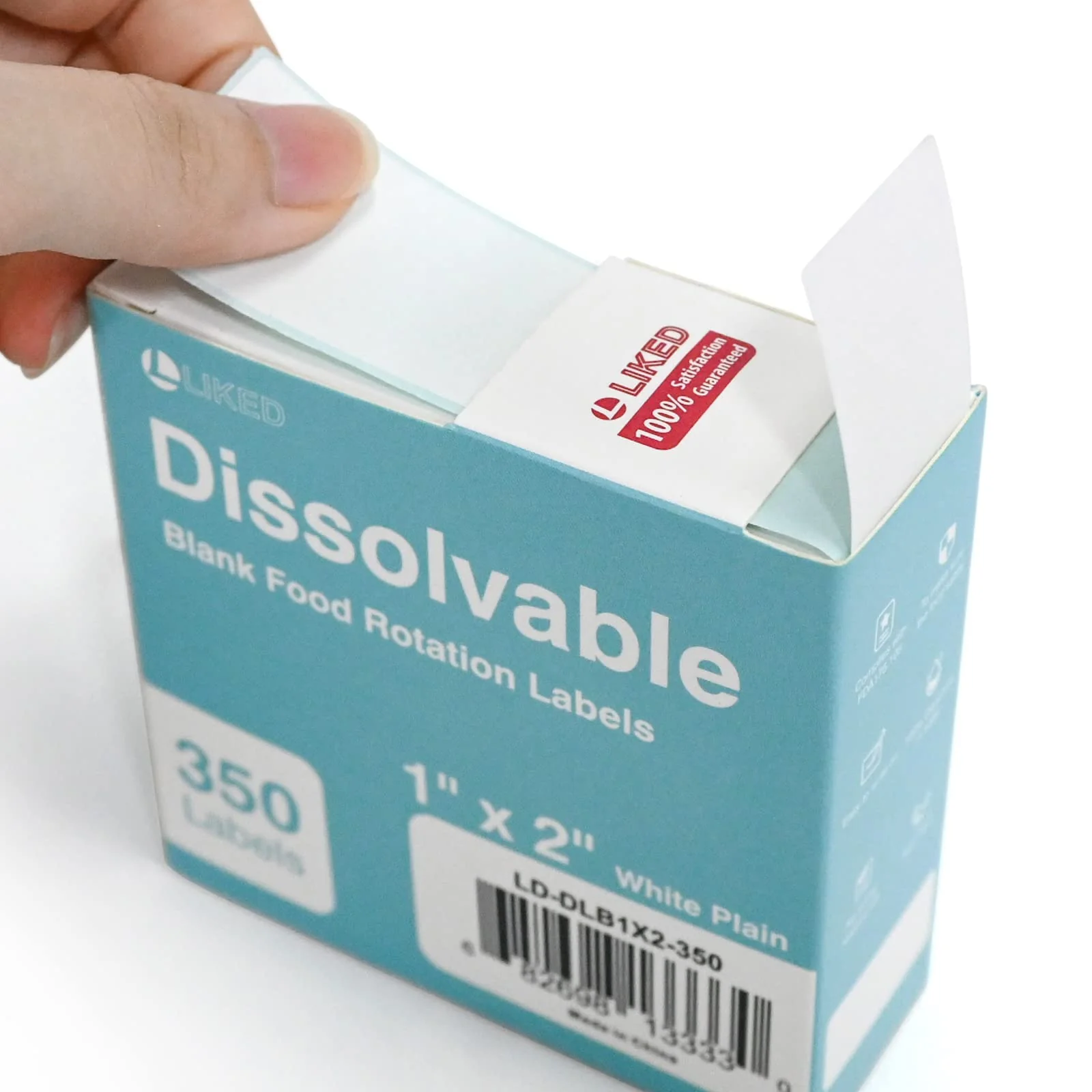 L LIKED 350 Stickers Dissolvable Food Labels 1x2 inch for Containers 350 Labels Per Roll - Image 4