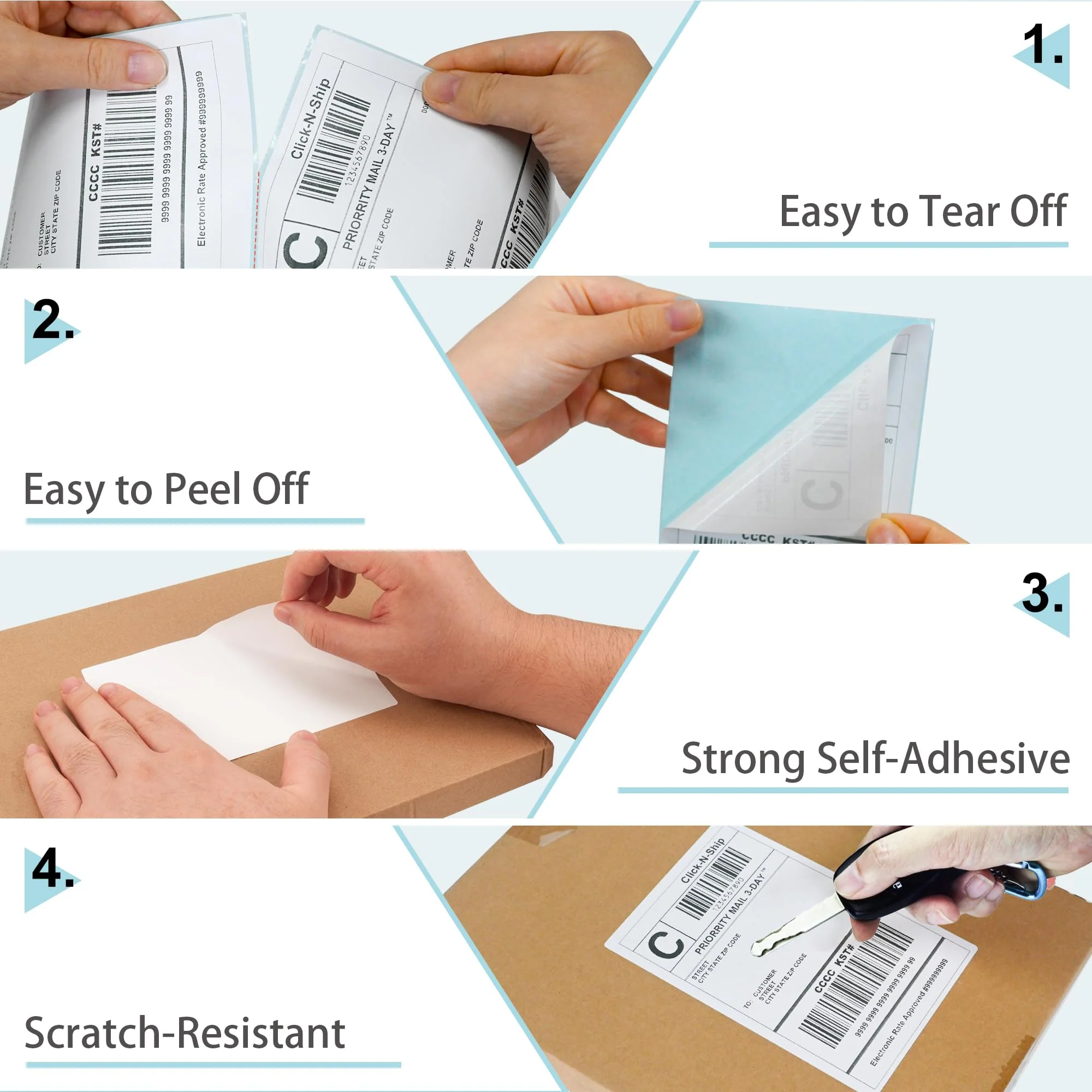 L LIKED 4" x 6" Fanfold Blue Direct Thermal Labels - Image 3