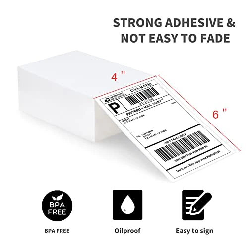 L LIKED Fanfold 4" x 6" Direct Thermal Labels, with Perforated line for Thermal Printers - Compatible Zebra & Rollo Printer (4" x 6" ) - Image 6