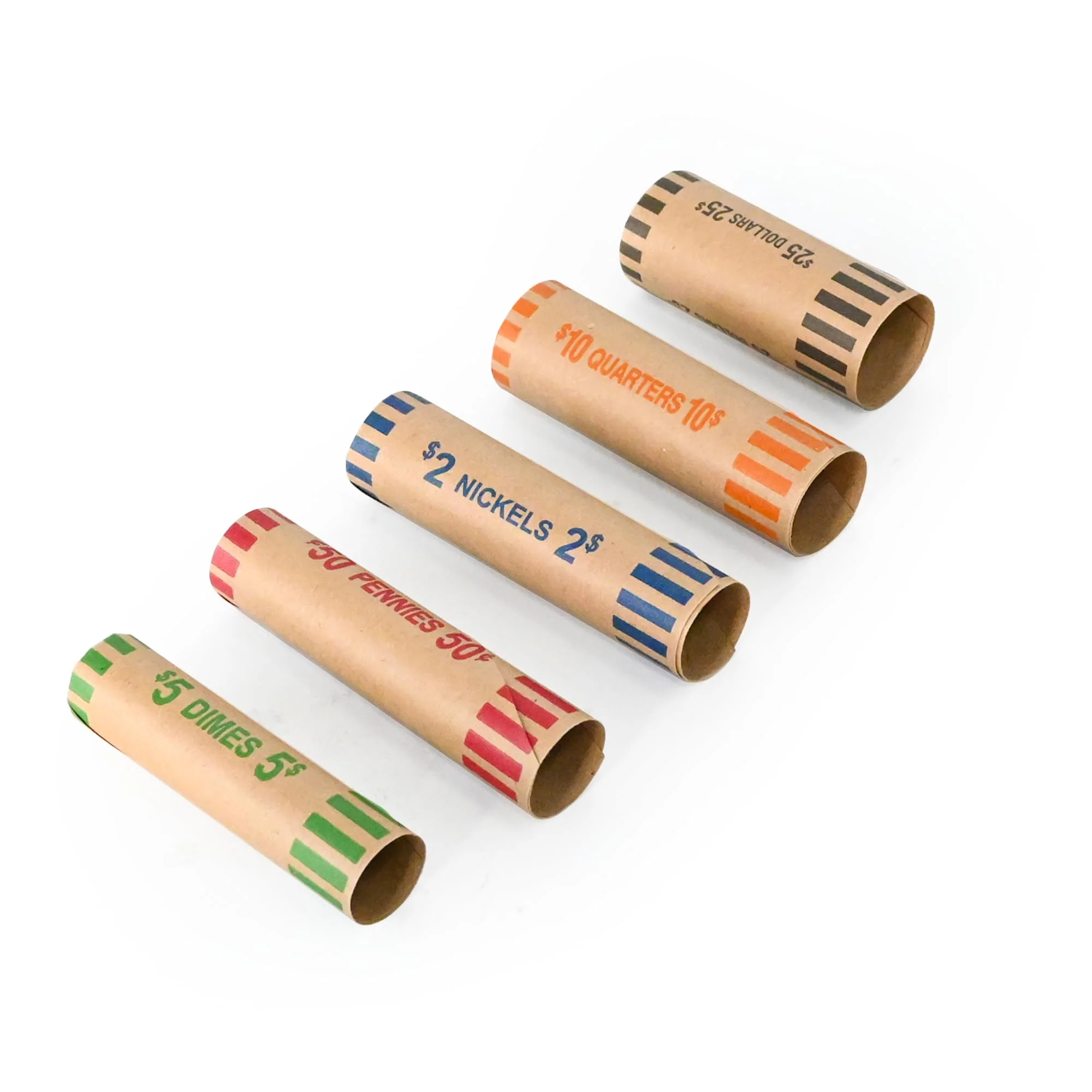 L LIKED 60 Assorted Preformed Coin Wrappers 12 Quarters, 12 Pennies, 12 Nickels 12 Dimes and 12 Dollars (60 pcs) - Image 5