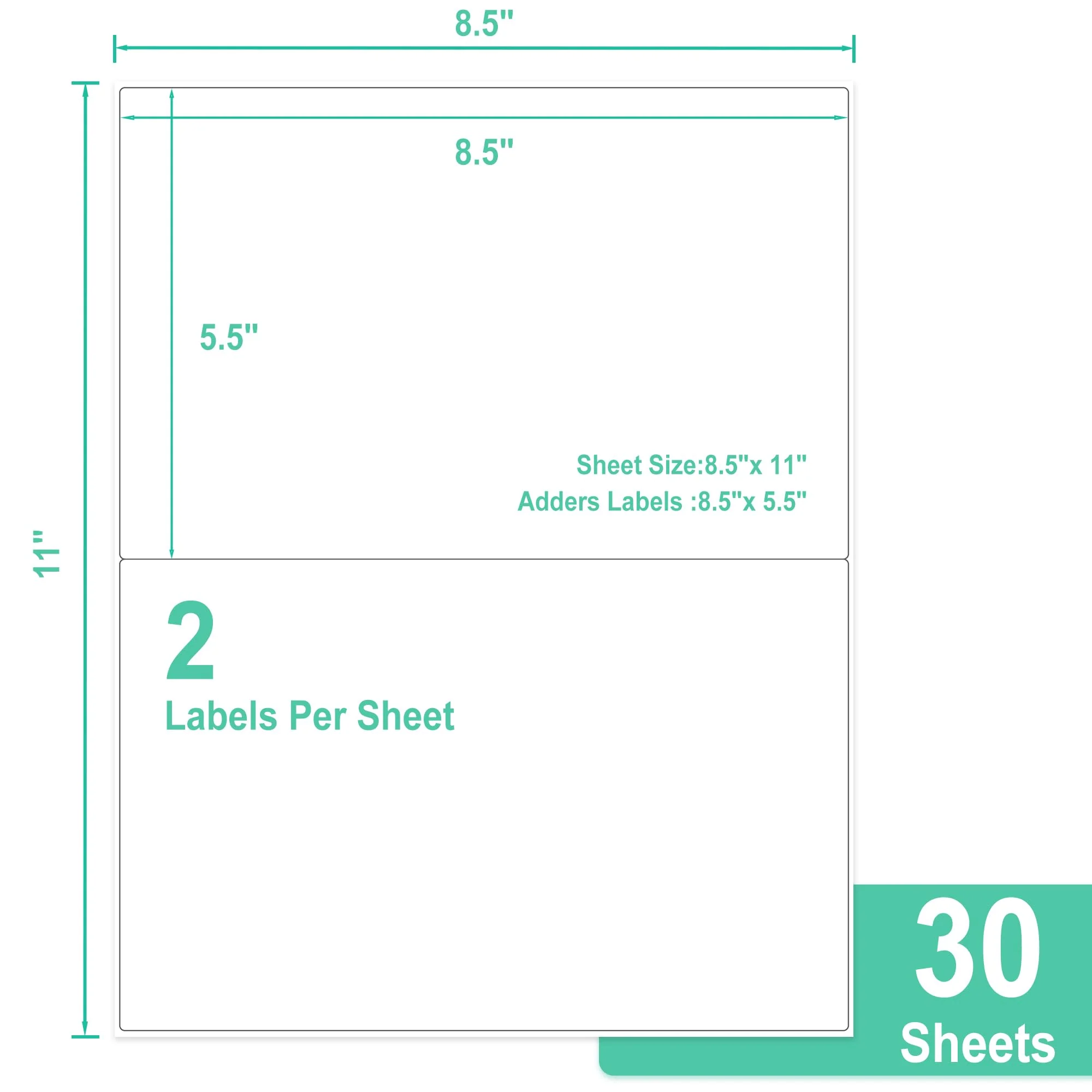 L LIKED Half Sheet 5.5 x 8.5 Inches Shipping Address Labels for Laser/Ink Jet Printer - Image 5