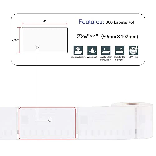 L LIKED Compatible with Dymo 30256 2-5/16" x 4"(59mm x 101mm) Large Shipping Labels, Premium Adhesive Address Labels for DYMO 450 (10 Rolls)-Not Compatible with DYMO 550 & 5XL - Image 5