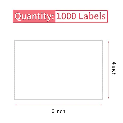 L LIKED Direct Thermal Labels - for 3" Core Industrial Printers 4"x 6"Address&Shipping Labels-Wite Perforations (1000 labels/Roll) - Image 7