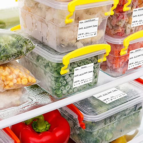 L LIKED Dissolvable Food Labels 2 x 2 Inch Shelf Life for Containers Use by Roll of 250 Labels - Image 3