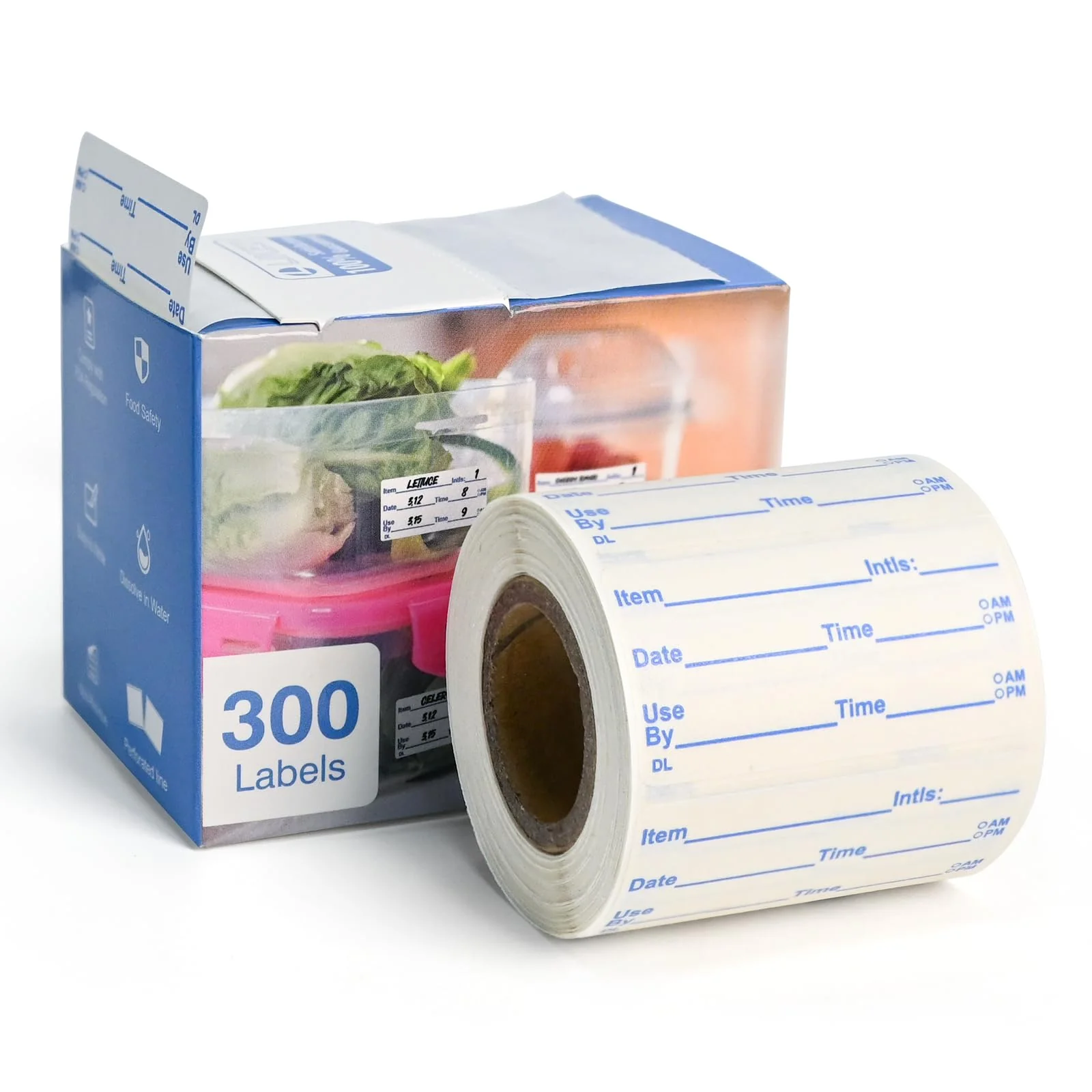 L LIKED Dissolvable Food Labels for Storage 2"x1" Dissolvable Food Rotation Labels Self-Adhesive Stickers Kitchen Labels,Freezer Labels