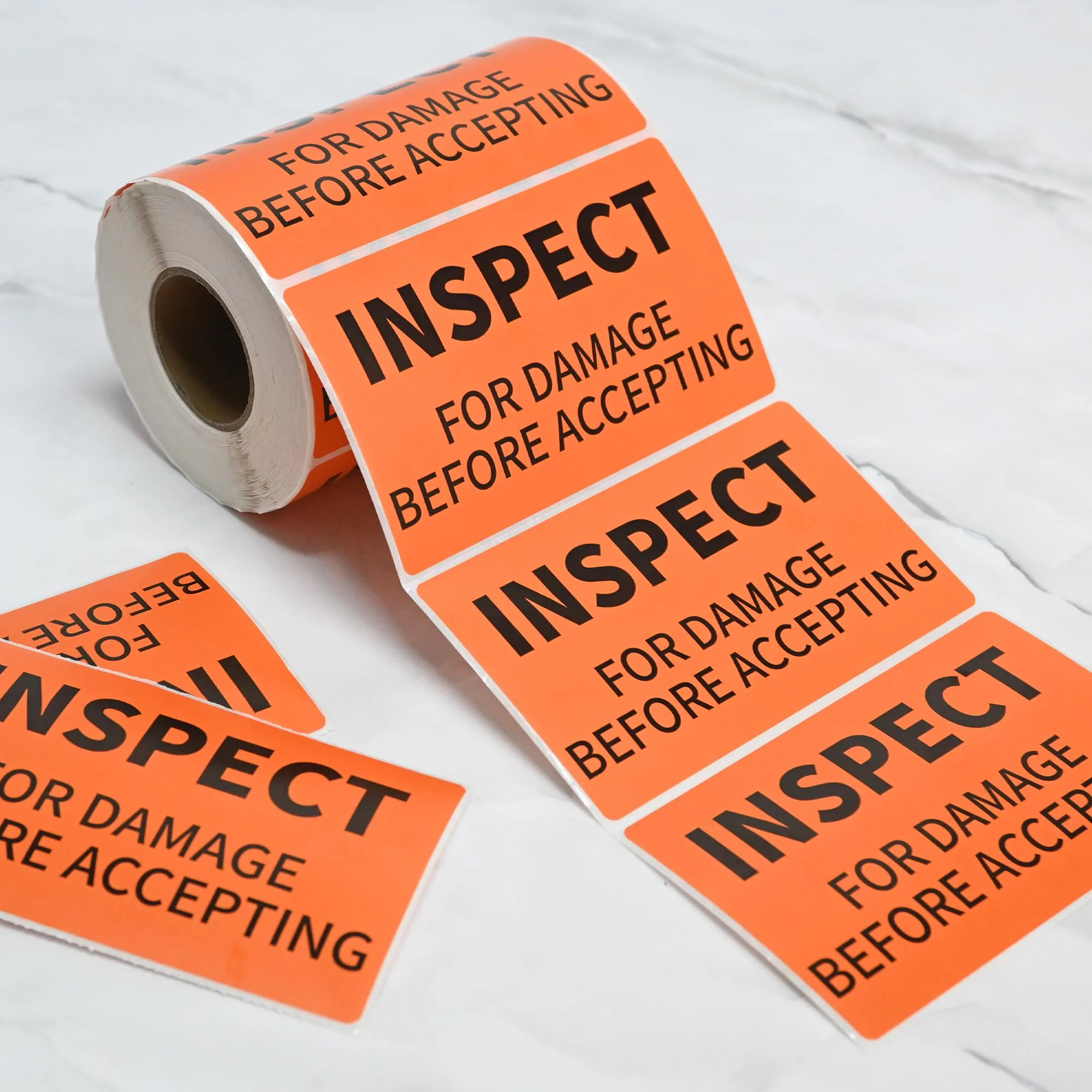 L LIKED Shipping Labels, 3" X 5" Inspect for Damage Before Accepting Warning Stickers for Shipping or Packing, Permanent Adhesive (500/Roll) - Image 6